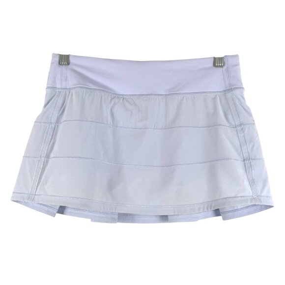 Lululemon Pace Rival Mid Rise Skirt Skort Womens Size 4 Blue Solid SS-1881